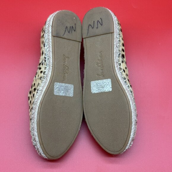 Sam Edelman Kesia Animal Print Real Fur Espadrille Loafers Flats Size 5.5M NWOB - Picture 8 of 13